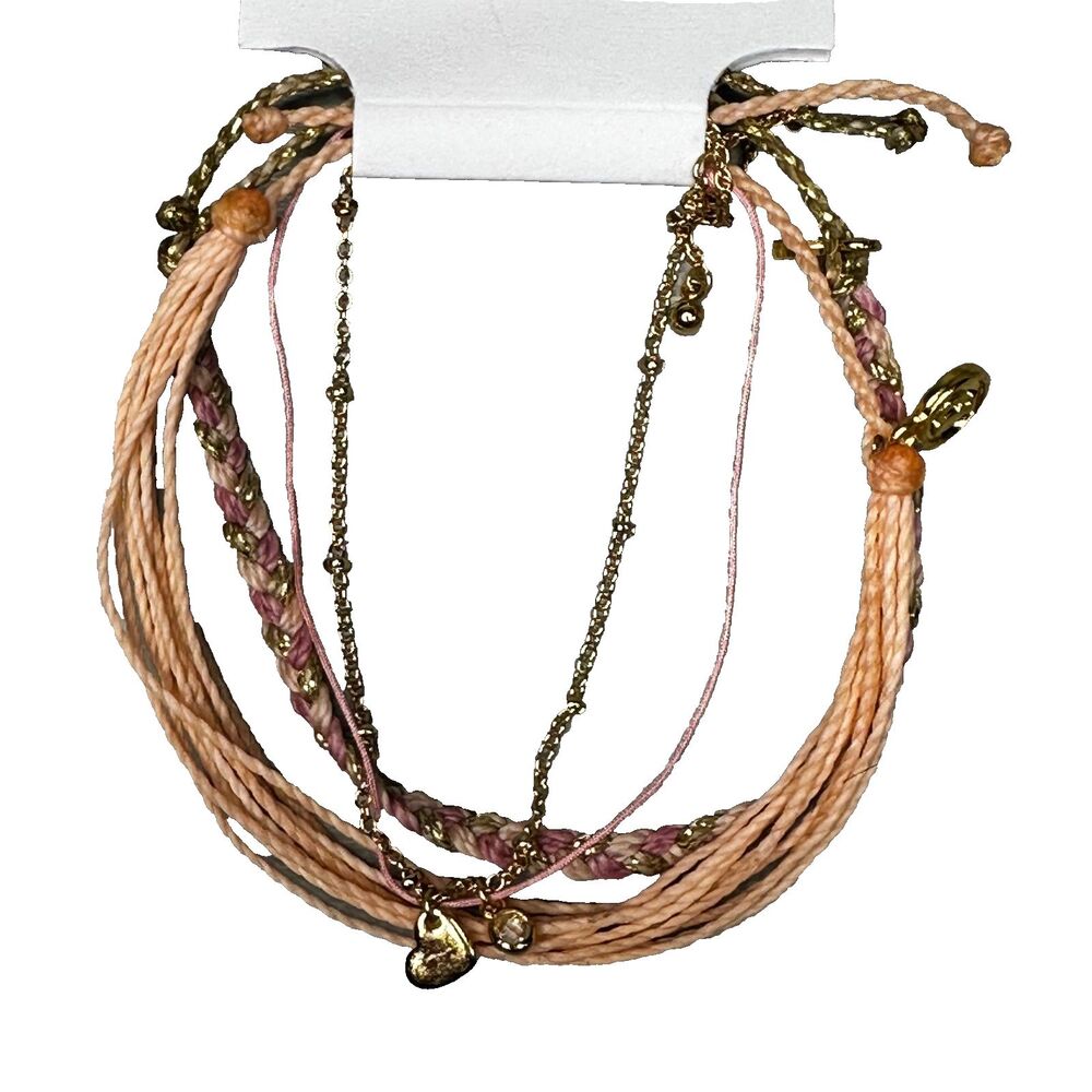 Pura Vida Season of Love Bracelet Stack January 2025 Pink Gold NEW